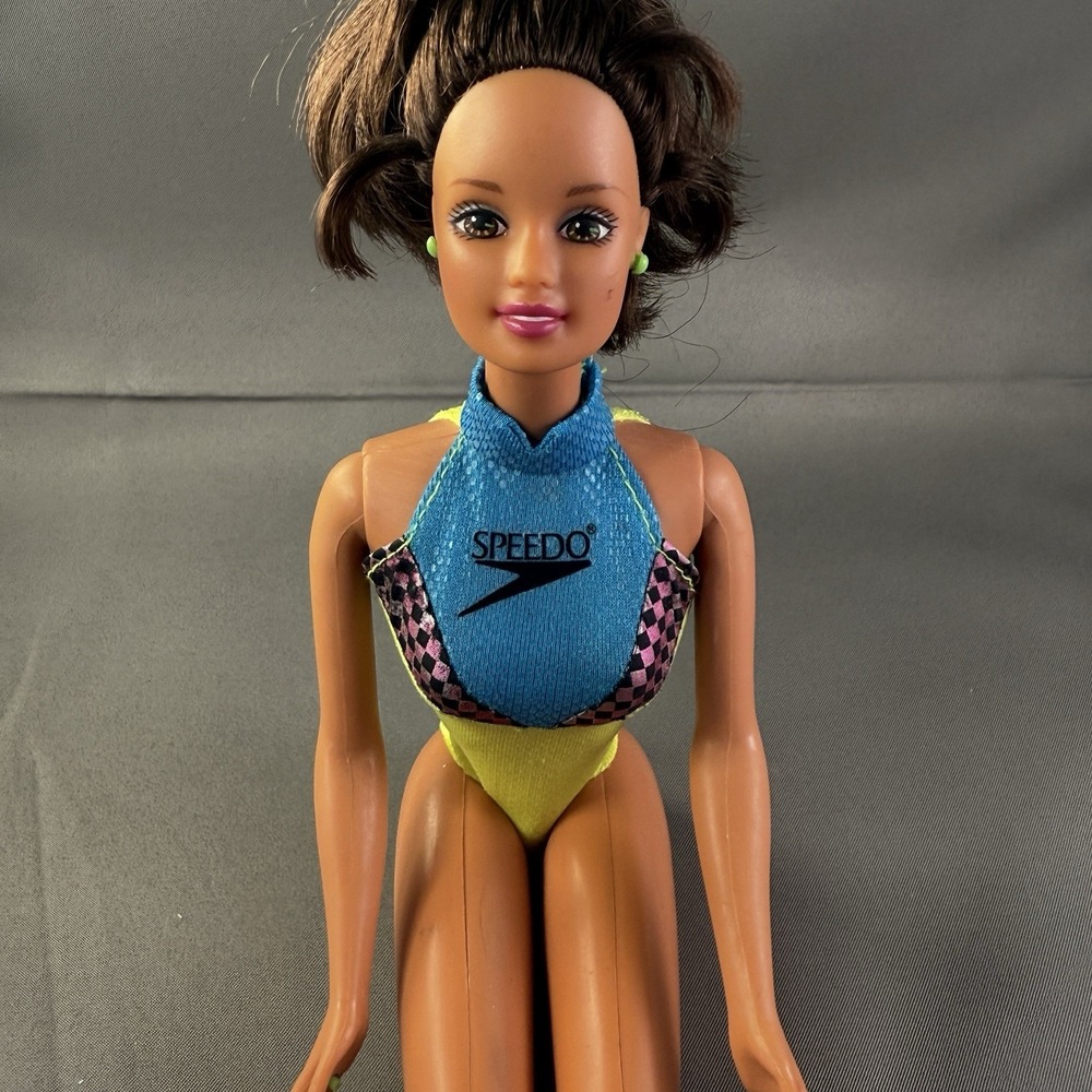 1994‎ Mattel Barbie Speedo Teresa Doll Brunette Original Swimsuit Vintage